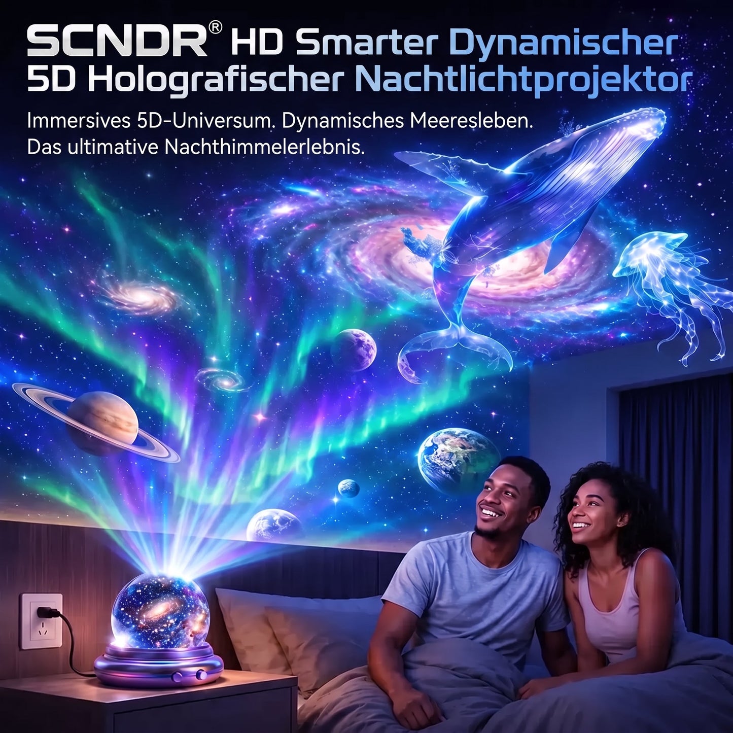 Offizieller Shop |🎁🎁SCNDR® 360° Intelligenter Holografischer Sternenhimmel‑Projektor (HD Smart Dynamic 5D)
