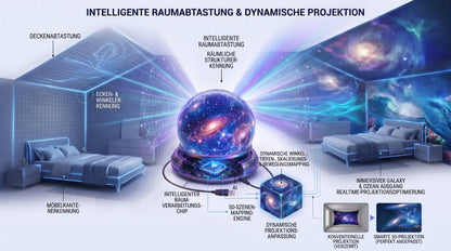 Offizieller Shop |✨🐉SCNDR® 360° Intelligenter Holografischer Sternenhimmel‑Projektor (HD Smart Dynamic 5D)