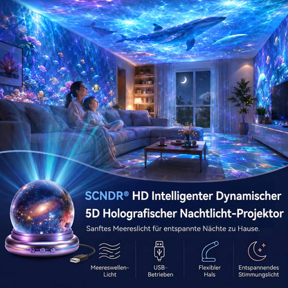 Offizieller Shop |✨🐳SCNDR® 360° Intelligenter Holografischer Sternenhimmel‑Projektor (HD Smart Dynamic 5D)