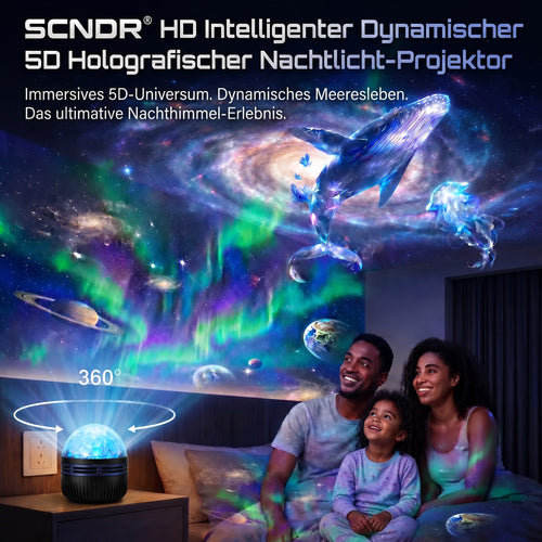 🐬🥰SCNDR® 360° Intelligenter Holografischer Sternenhimmel‑Projektor (HD Smart Dynamic 5D)