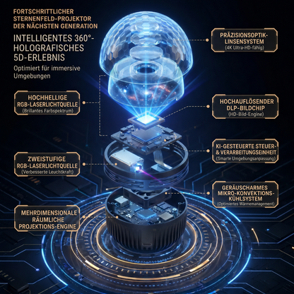 🐬🥰SCNDR® 360° Intelligenter Holografischer Sternenhimmel‑Projektor (HD Smart Dynamic 5D)
