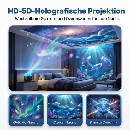 🐬🥰SCNDR® 360° Intelligenter Holografischer Sternenhimmel‑Projektor (HD Smart Dynamic 5D)